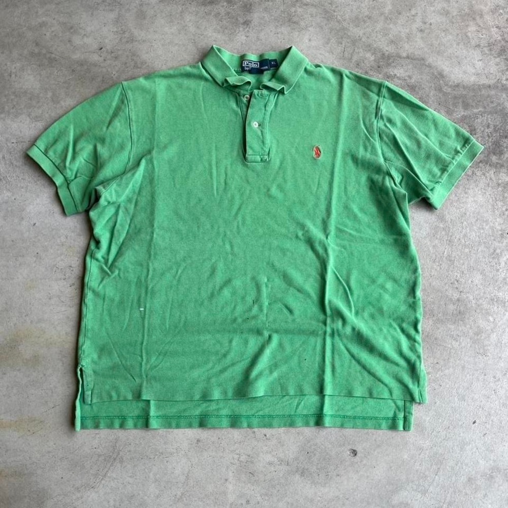2000s‎ earthtone green polo